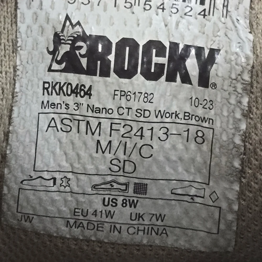 ROCKY DRY-STRIKE SRX Outdoor SHOE Size 8W RKK0464 ASTM F2413-18 Men's 3